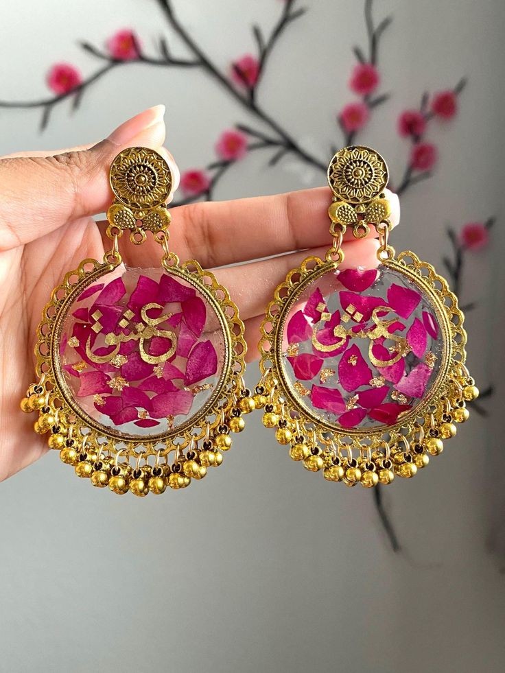 Rose Petal Preserved Named Earring