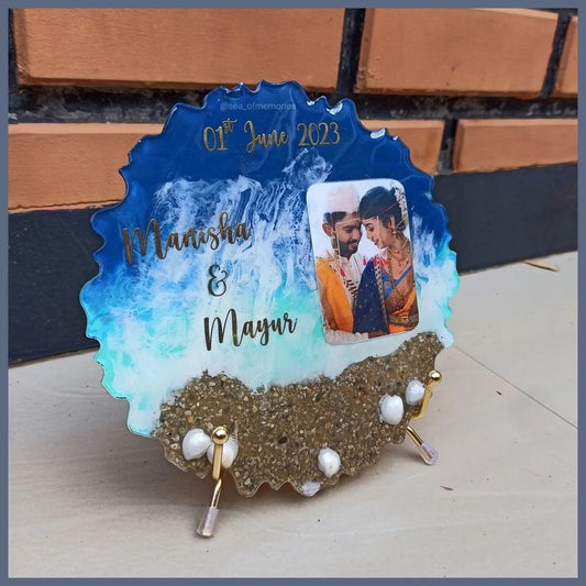 Ocean Design Photoframe with Customized Name & Date